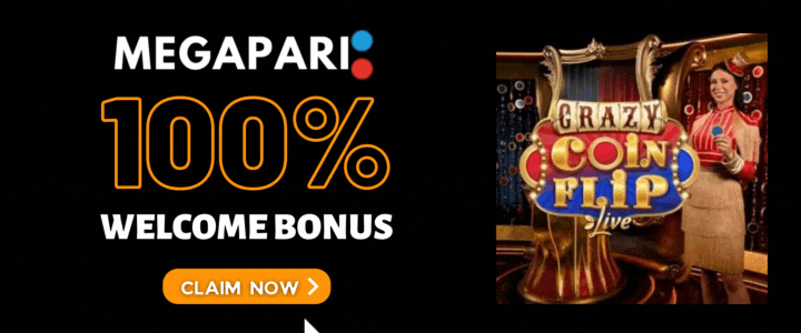 Megapari 100% Deposit Bonus- Crazy Coin Flip