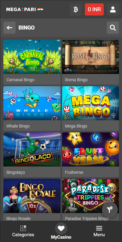 Megapari Casino - Bingo Game