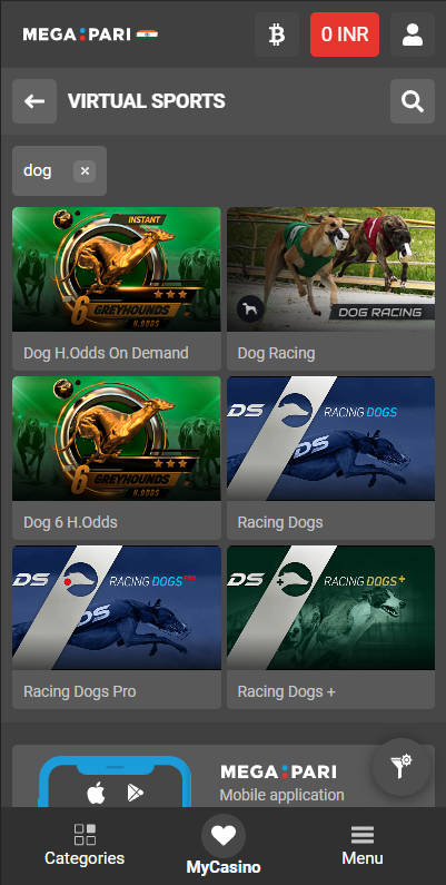 Megapari Casino - Virtual Sports - Virtual Dog Race