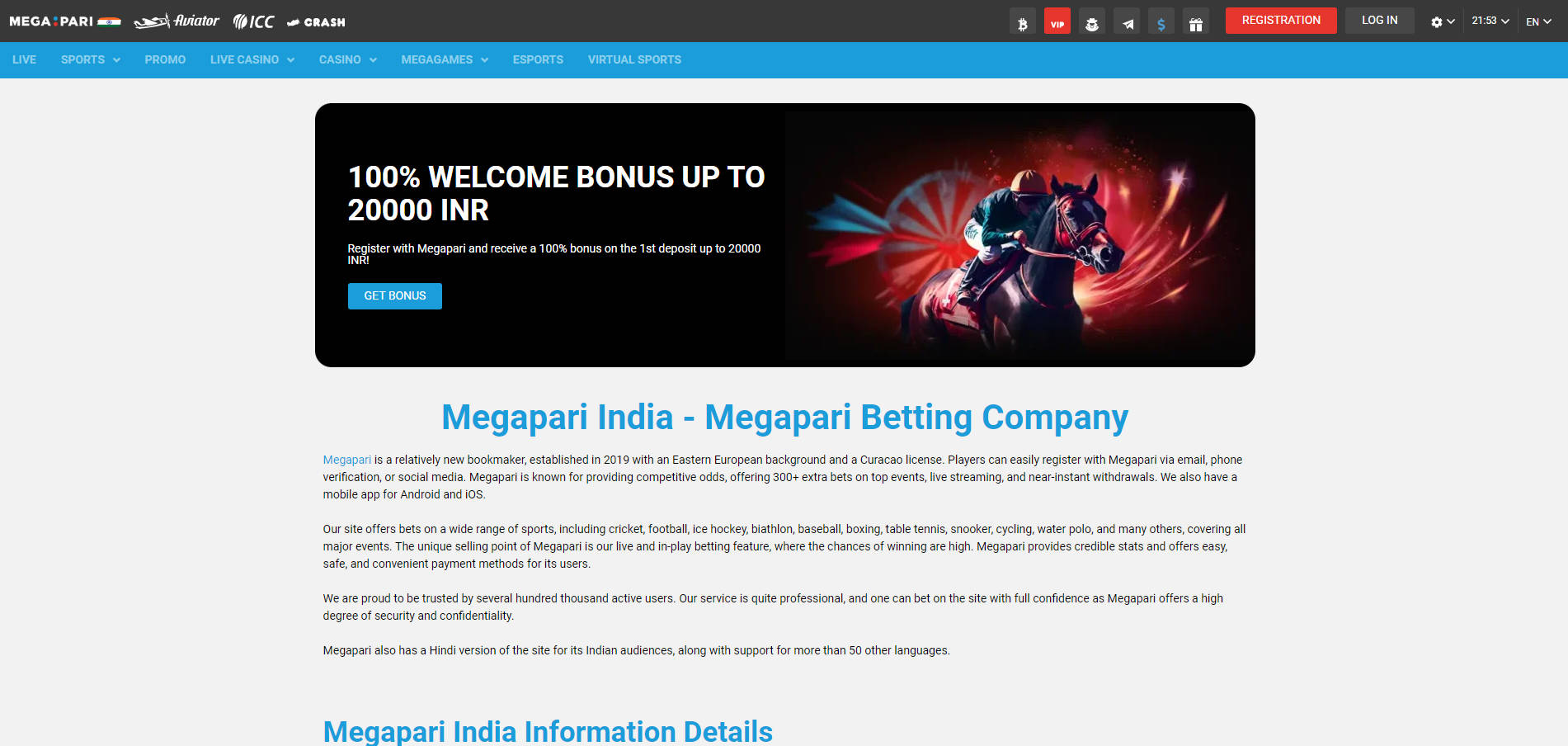 Megapari - Megapari Online Gaming - Homepage